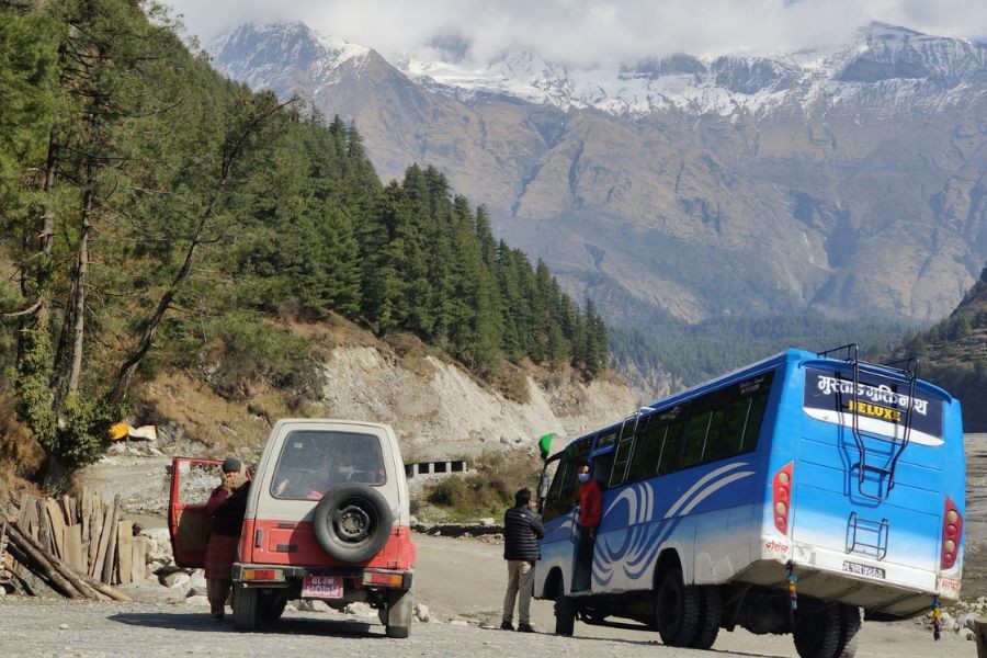 Local Bus Transport from jomsom Annapurna Circuit Trek 